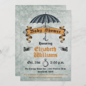 Vintage Kinderdusche Einladung (Vorne/Hinten)