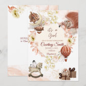 Vintage Kinderdusche Einladung (Vorne/Hinten)