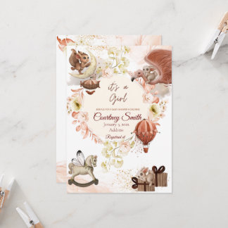 Vintage Kinderdusche Einladung