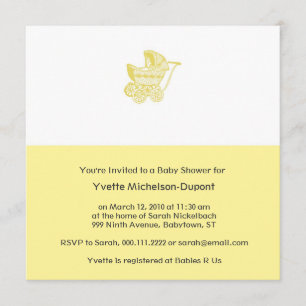 Vintage Kinderdusche gelb Einladung