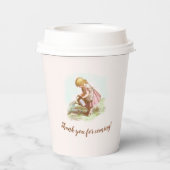 Vintage Kinderdusche im Garten Pappbecher (Rückseite)