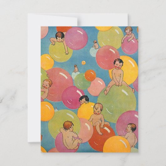 Vintage Kinderdusche Party Ankündigung Einladung (Vorderseite)