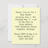 Vintage Kinderdusche Party Ankündigung Einladung (Rückseite)