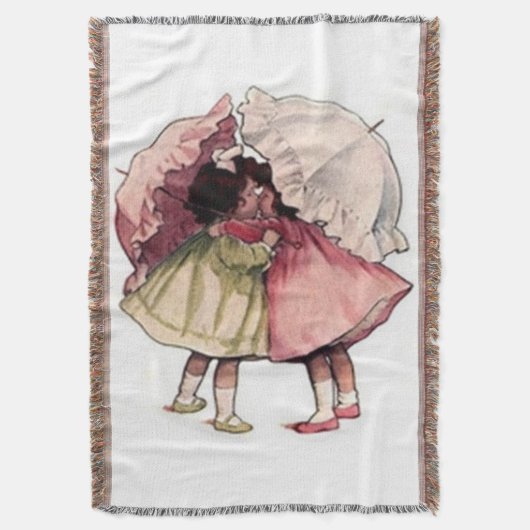 Vintage Kinderhübsche Mädchen afghanisch Decke (Vorderseite Vertikal)