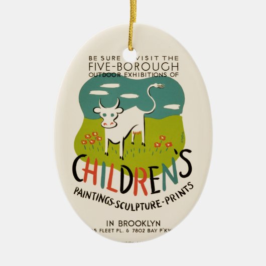 Vintage Kinderkunst Keramikornament (Vorne)
