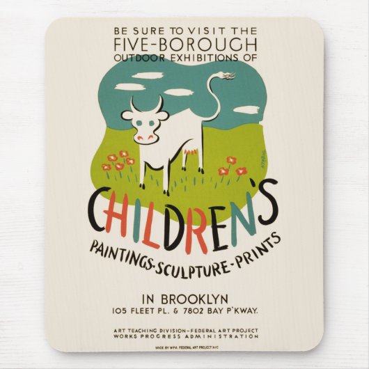 Vintage Kinderkunst Mousepad (Vorne)