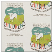 Vintage Kinderkunst Stoff (Nahaufnahme)