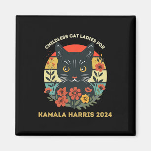 Vintage kinderlose Katzen Ladys for Kamala Harris  Magnet