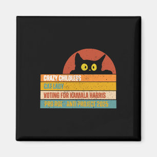 Vintage kinderlose Katzen Ladys für Kamala Harris Magnet
