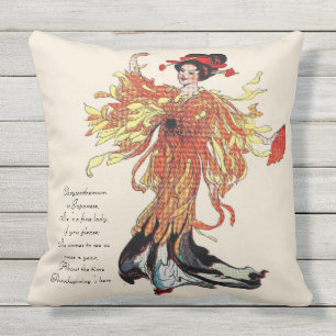 Vintage Kinderreim Erntedank Chrysantheme Kissen