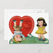 Vintage Kindervalentinepostkarten Feiertagspostkarte (Vorne/Hinten)
