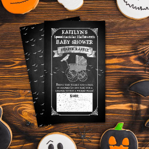 Vintage Kinderwagen Halloween Baby Shower Windel Begleitkarte