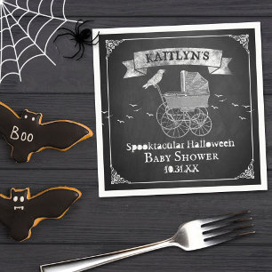 Vintage Kinderwagen Halloween Babyparty Serviette
