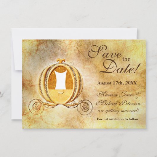 Vintage Kinderwagen Save the Date Karte (Vorderseite)