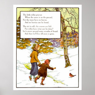 Vintage Kinderzimmer Druck - Der kleine Robin Poster