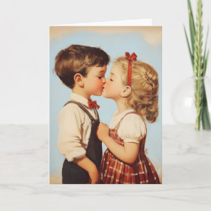 Vintage Kindheit Sweetheart Kiss Einladung