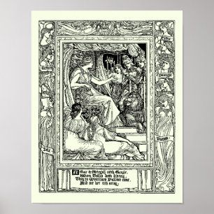 Vintage King Arthur von Walter Crane Poster