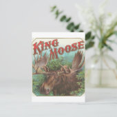 Vintage King Moose Postkarte (Stehend Vorderseite)