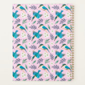 Vintage Kingfisher Birds Floral Rosa Muster Name Planer (Rückseite)