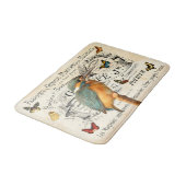 Vintage Kingfisher & Butterflies Französische Werb Badematte (Schrägansicht)