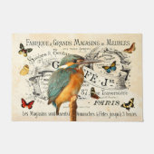 Vintage Kingfisher & Butterflies Französische Werb Fußmatte (Vorderseite)