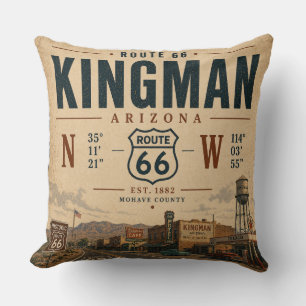 Vintage Kingman Route 66 Heimdekoration Kissen
