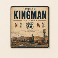Vintage Kingman Route 66 Postkarten-Kunst