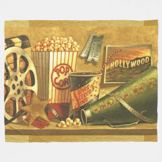 Vintage Kino-Fleece-Decke Fleecedecke (Vorderseite (Horizontal))
