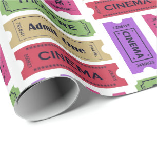 Vintage-Kino- und Theater-Ticketabschnitte Muster Geschenkpapier