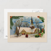 Vintage Kirche im Winter Postkarte (Vorne/Hinten)