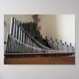 Vintage Kirchenpfeifenorgel Musikalische Mechanik Poster