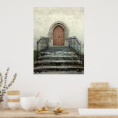 Vintage Kirchentür Poster (Küche)