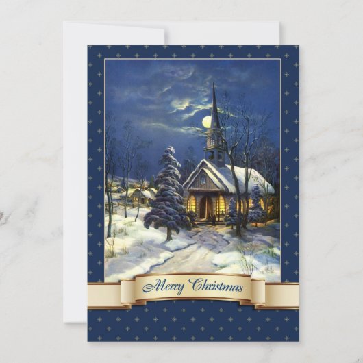 Vintage kirchliche Weihnachtskarten Feiertagskarte (Vorderseite)