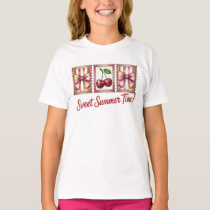 Vintage Kirsch Postwertzeichen Süße Sommerzeit T-Shirt