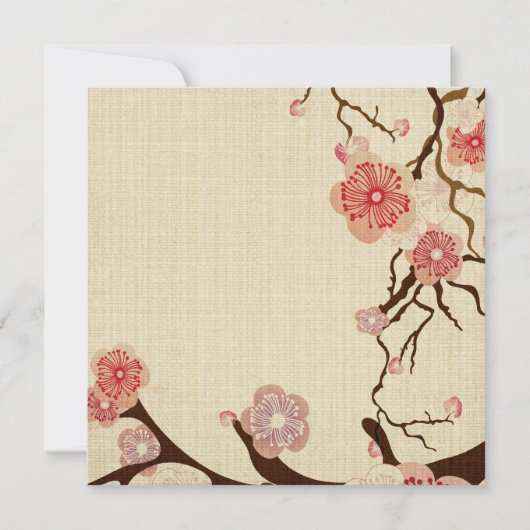Vintage Kirschblüte Blume Einladung (Vorderseite)