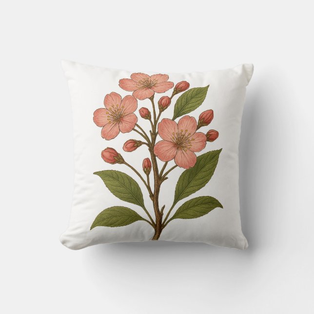 Vintage-Kirschblüte Kissen (Vorderseite)