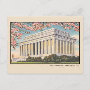 Vintage-Kirschblüten am Lincoln Memorial Postkarte
