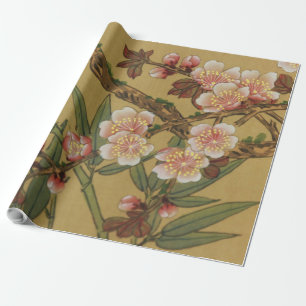Vintage Kirschblüten Asiatische Japanische Blumen Geschenkpapier