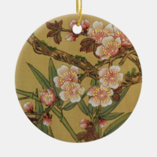 Vintage Kirschblüten Asiatische Japanische Blumen Keramikornament