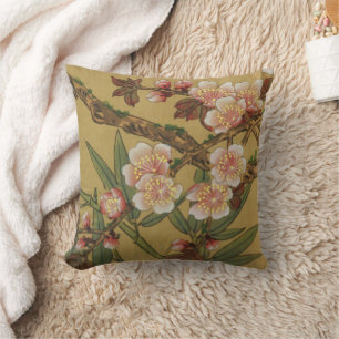 Vintage Kirschblüten Asiatische Japanische Blumen Kissen
