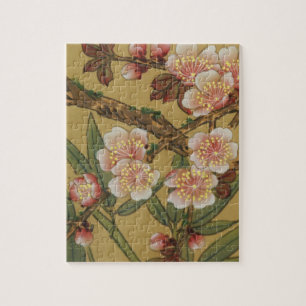 Vintage Kirschblüten Asiatische Japanische Blumen Puzzle