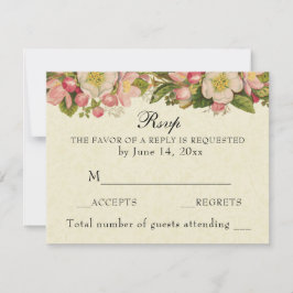 Vintage Kirschblüten Elegante Hochzeit RSVP Karte
