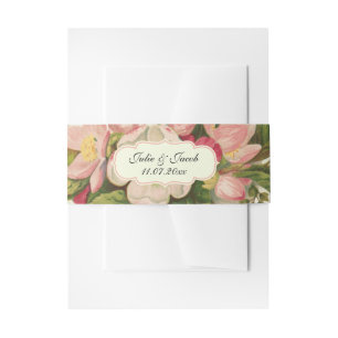Vintage Kirschblüten Hochzeitsblumen Einladungsbanderole