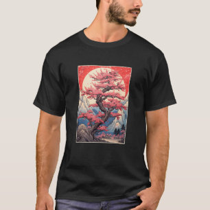 Vintage-Kirschblüten-Japanische Holzschnittkunst T-Shirt