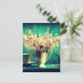 Vintage Kirschblüten Postkarte (Stehend Vorderseite)