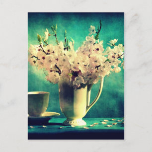 Vintage Kirschblüten Postkarte