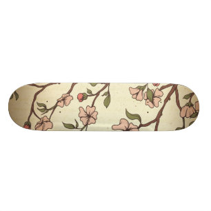 Vintage Kirschblütenkunst Skateboard