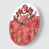Vintage Kirsche Fruchtküche Große Wanduhr (Winkel)