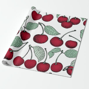 Vintage Kirsche nahtlos. Hintergrund Geschenkpapier