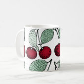 Vintage Kirsche nahtlos. Hintergrund Kaffeetasse (Vorderseite Links)